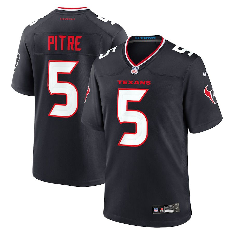 Men Houston Texans #5 Jalen Pitre Nike Navy Game NFL Jersey